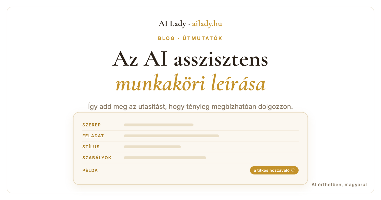 Az AI asszisztens „munkaköri leírása” — így írd meg, hogy jól dolgozzon