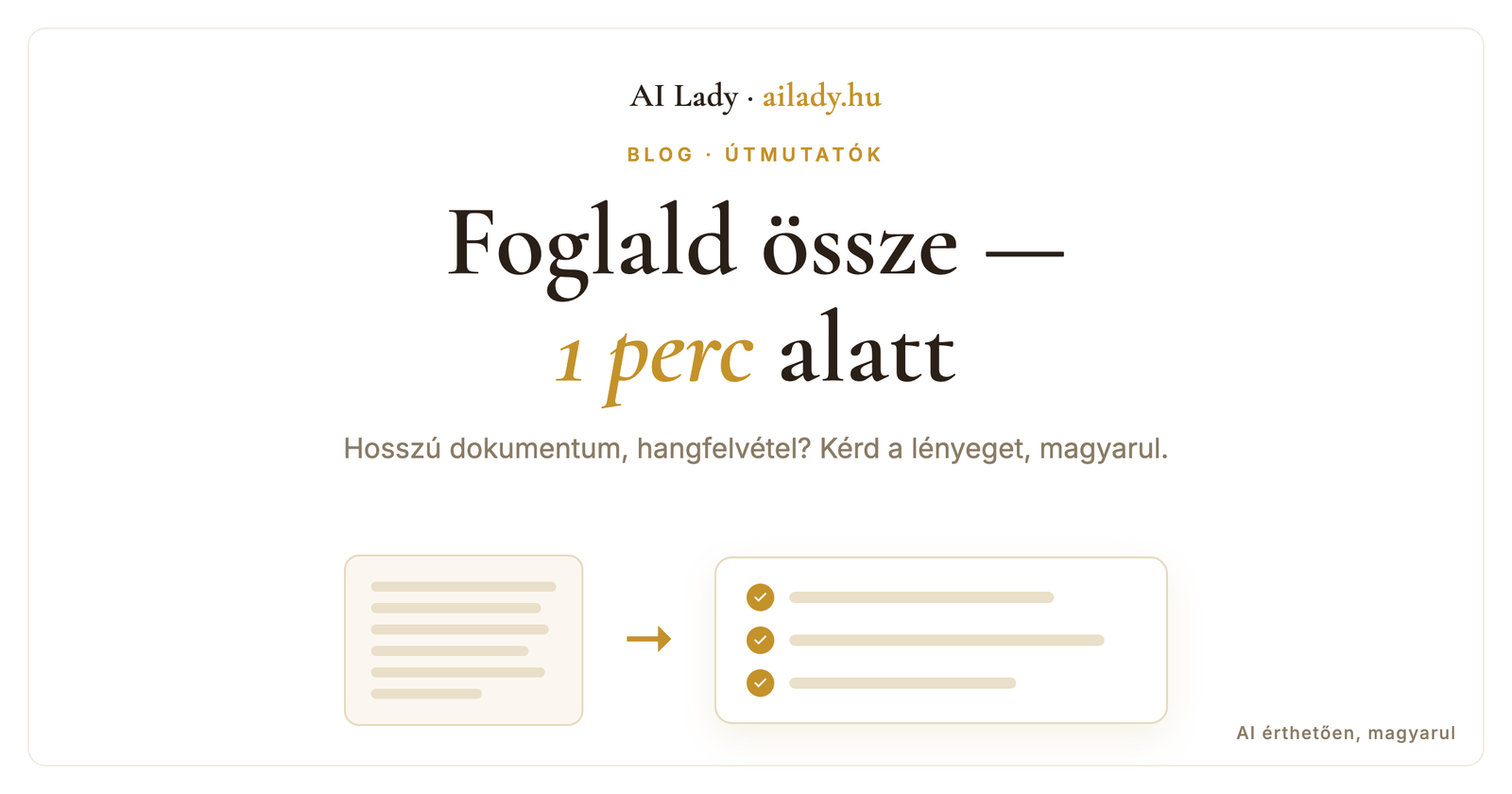 Foglaltass össze hosszú dokumentumot vagy hangfelvételt AI-val