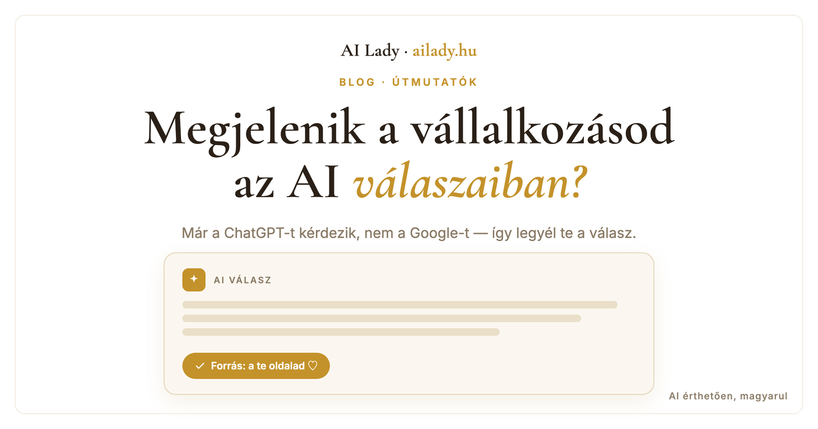 Hogyan jelenjen meg a vállalkozásod az AI válaszaiban?