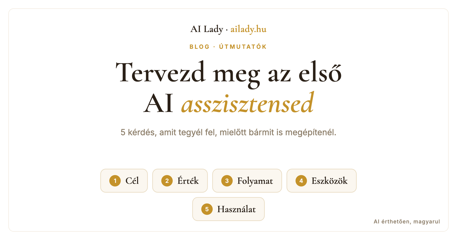 Tervezd meg az első AI asszisztensed — 5 kérdés, mielőtt belevágsz